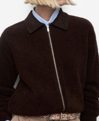 Women's Corduroy Collar Boucle Jacket