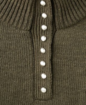 Women's Perkins-Neck Button Sweater