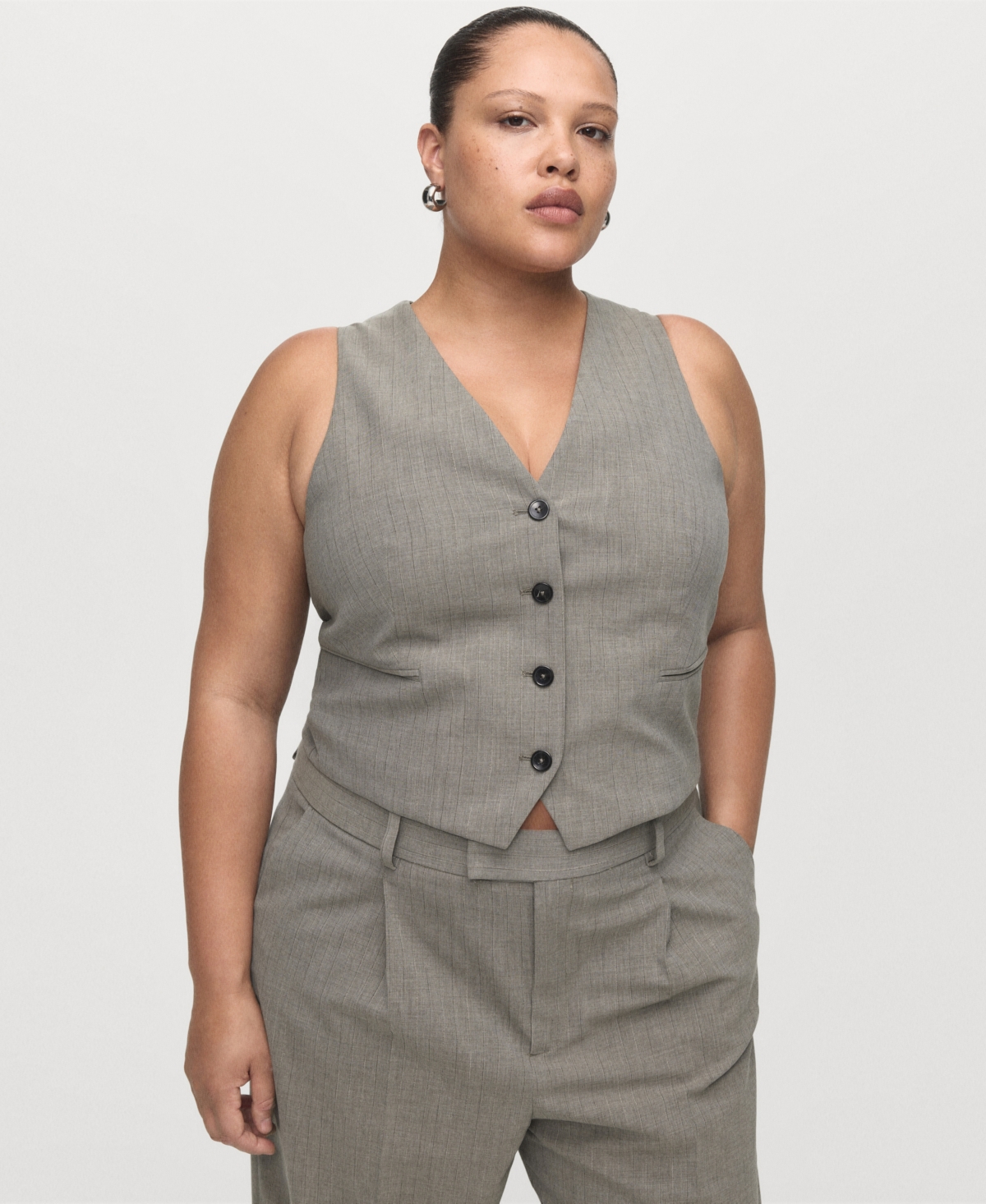 Mango Women's Wool-blend Suit Vest In Gray