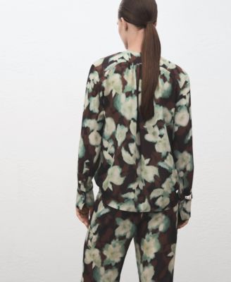 Women's V-Neck Tie Blouse