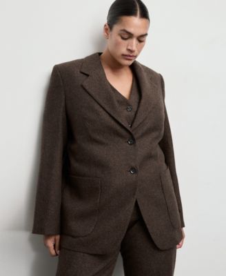 Women's Speckled Wool Suit Jacket