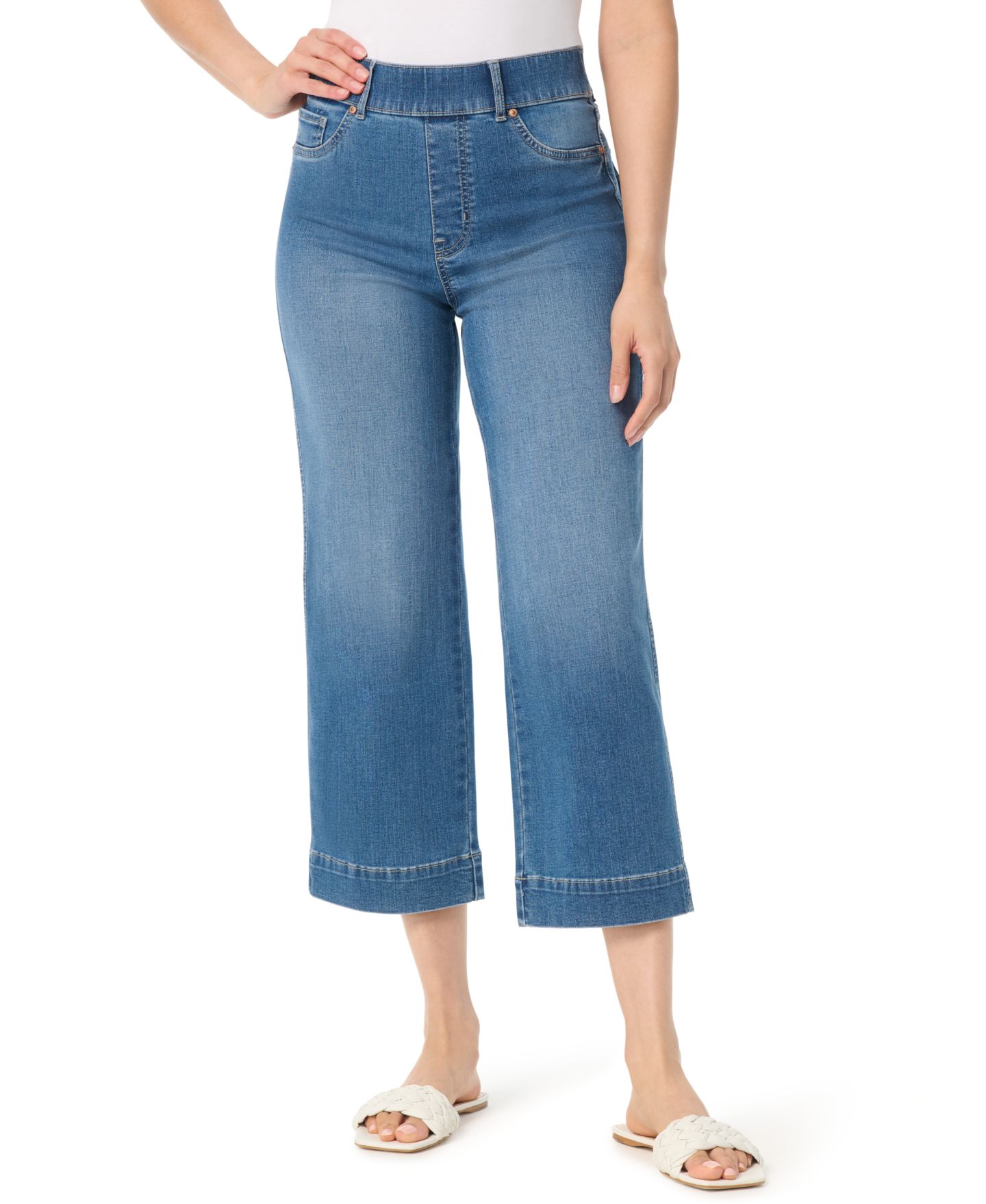 Женские джинсы Gloria Vanderbilt Shape-Effect Wide-Leg Cropped Pull-On, цвет: Ellsworth — фото 1