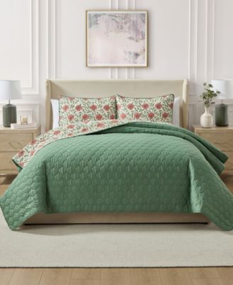 Ezza Floral 3-Pc. Quilt Set, King