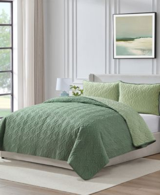 Seashell Reversible 3-Piece Quilt Set, Full/Queen