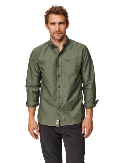 Мужская рубашка Aubin Aldridge Oxford Button Down Shirt, цвет: Тёмный зелёный