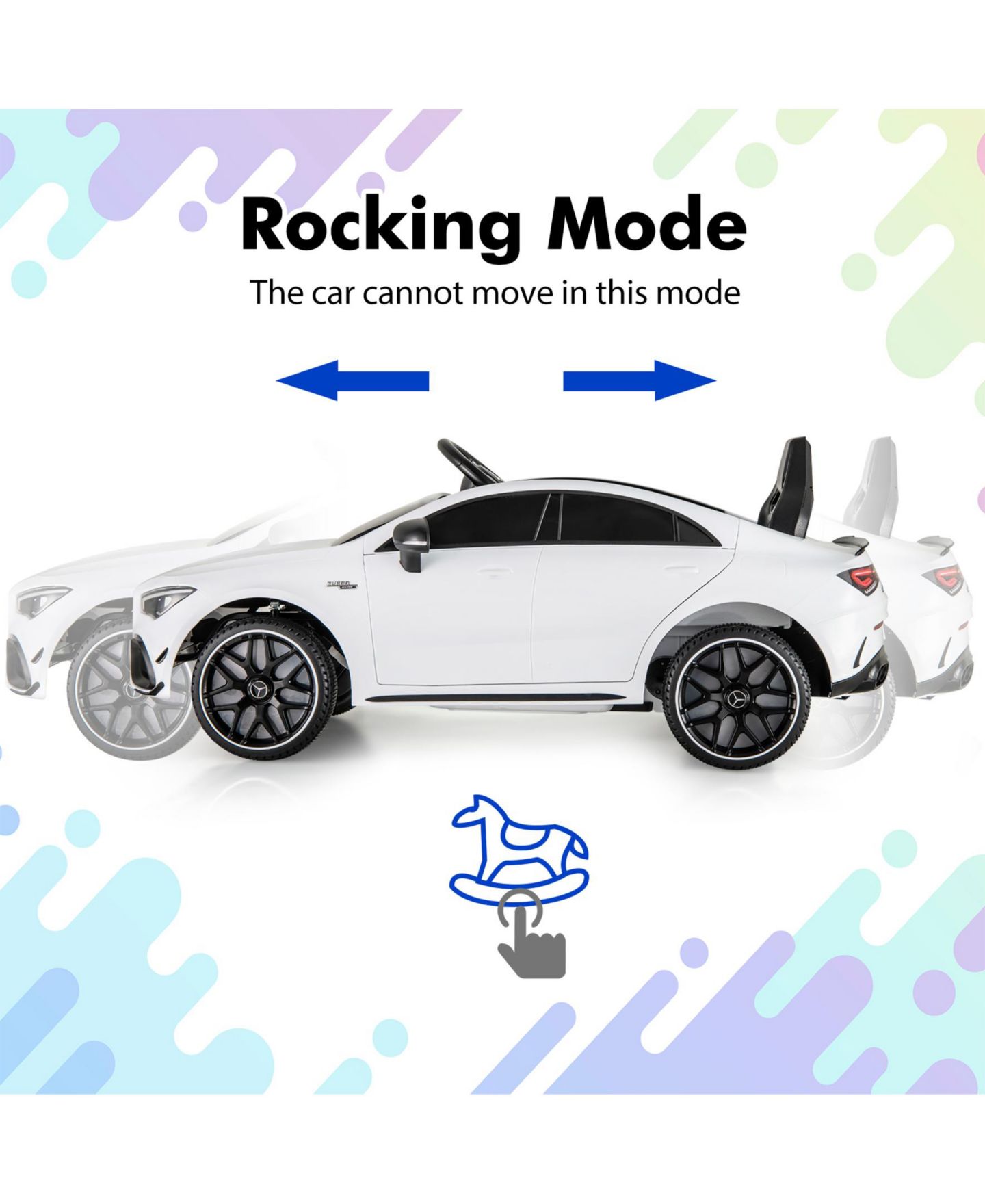 Детская игрушка SUGIFT 12V Kids Ride on Car Mercedes-Benz Amg Cla 45 with Remote-White, цвет: Белый — фото 4