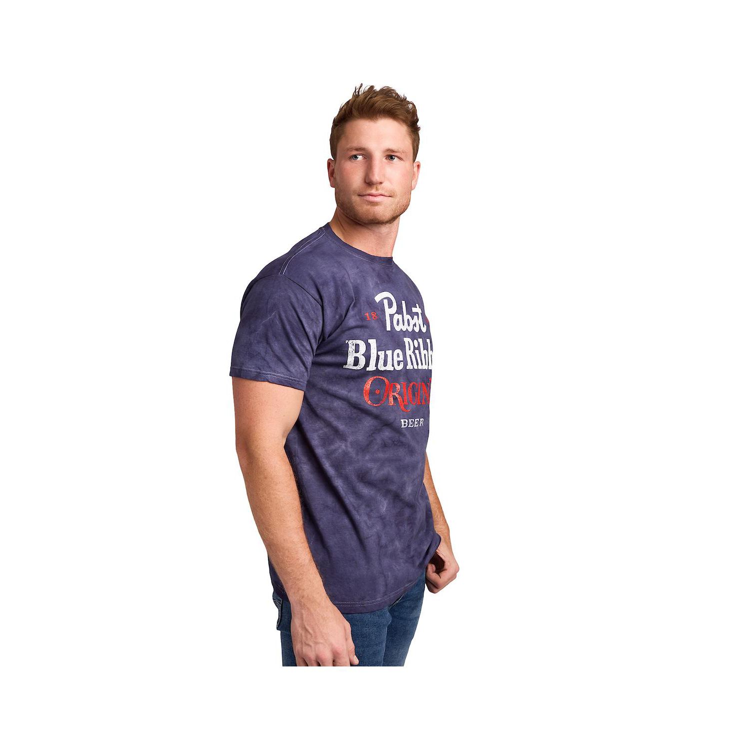 Men's Original Blue Crystal Wash Crew Neck Short Sleeve T-shirt-Medium
