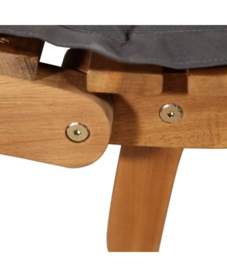 Sun Lounger Set of 2 Dark grey Solid acacia wood Standard