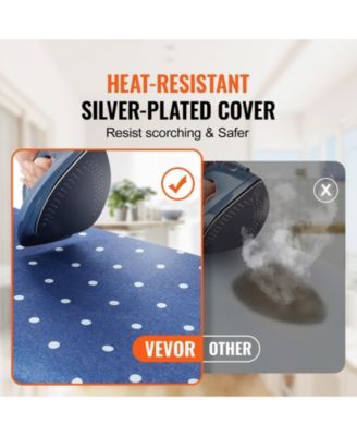 Ironing Board with Storage Tray, 55"x15" Surface, 4-Layer Heat-Resistant Cover, 10 Height Adjustments for Home Use