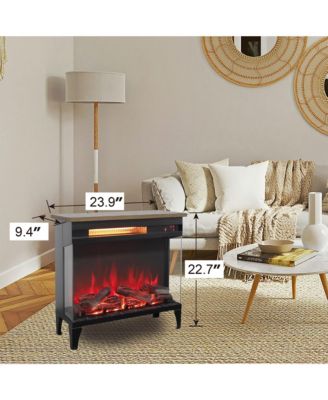 inch three sided glass electric fireplace with feet