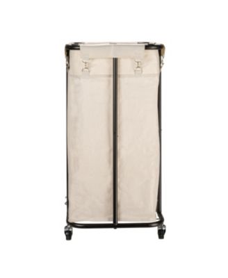 2-bag Rolling Laundry Sorter, Natural