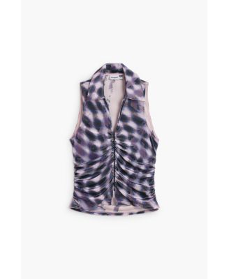 Women's Ruched zipper T-shirt