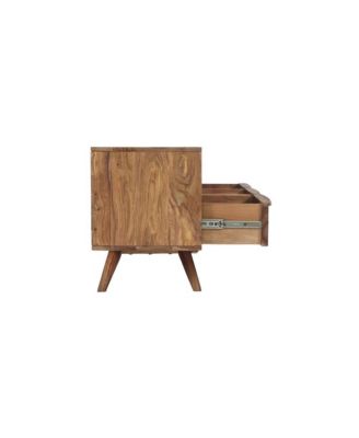 Fusion Solid Sheesham Wood TV Stand, Light Brown