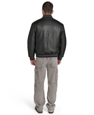 Men's Faux Leather Varsity Jacket