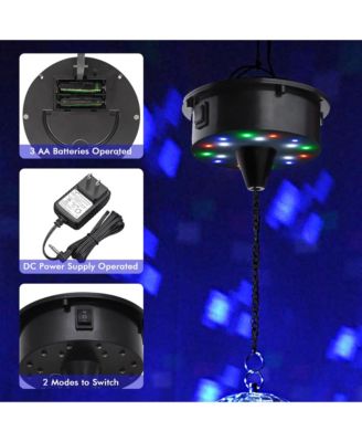 16" Large Disco Ball with Motor Rotating 6RPM 18 RGBW LED Lights for 70s 80s Party Wedding Event Holiday Decor