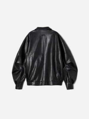 Women's Zip Up Ruched Leather Jacket