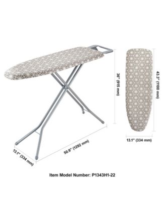Ironing Board with Large Surface, 4-Layer Thick Design, Heat-Resistant Cotton Cover, 7 Adjustable Heights for Home Laundry