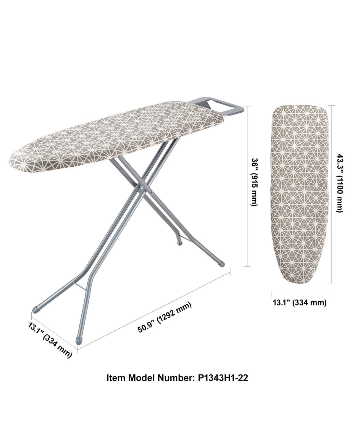 Ecooso Ironing Board with Large Surface, 4-Layer Thick Design, Heat-Resistant Cotton Cover, 7 Adjustable Heights for Home Laundry