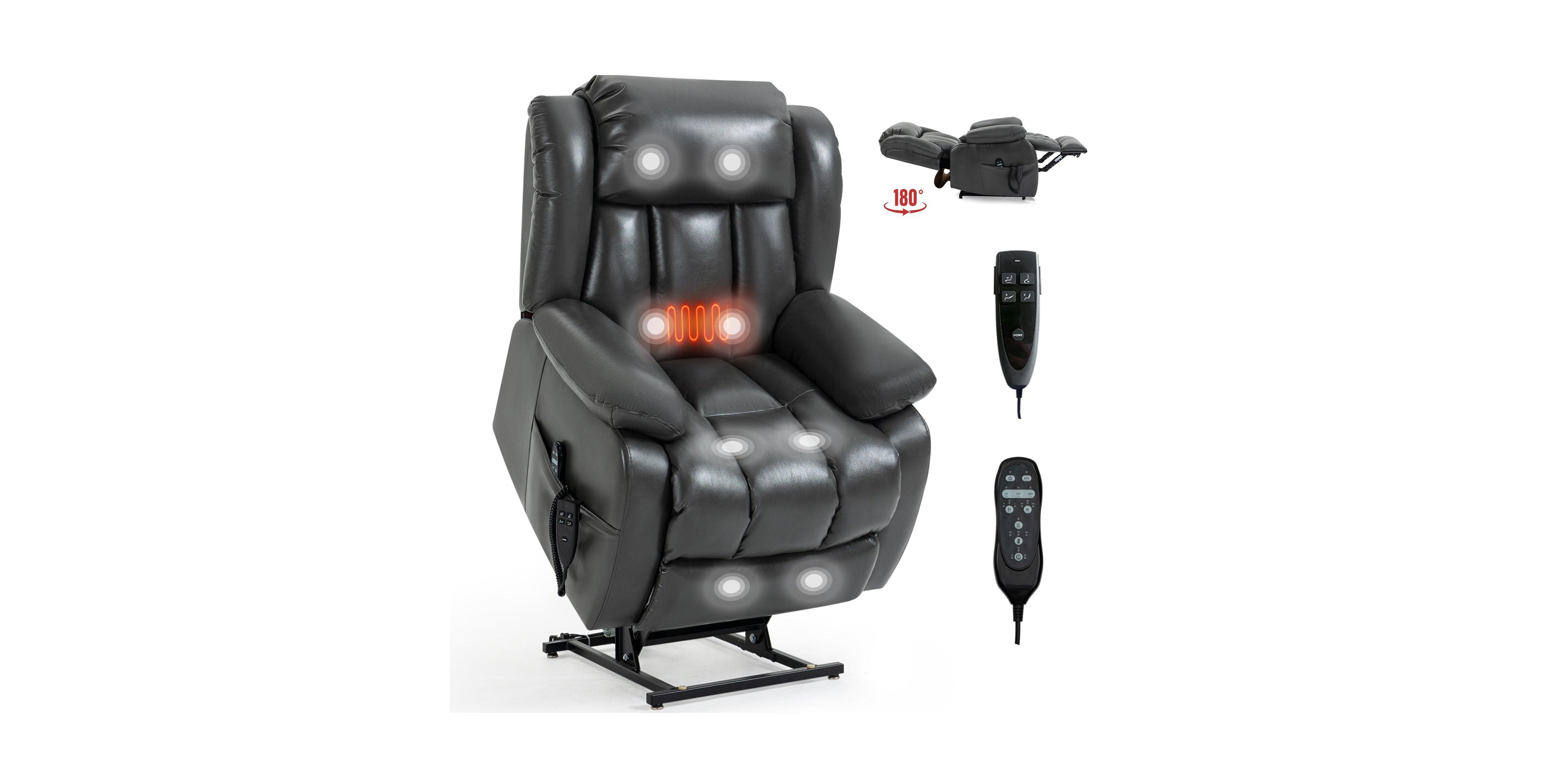 Lucky One Dual Motor Infinite Position Leatheraire Power Lift Recliner Chair