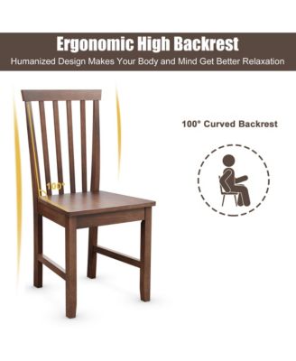 Dining Chair Kitchen Spindle Back Side Chair with Solid Wooden Leg