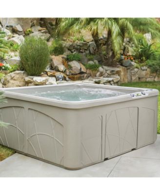 Spas 5 Person Plug and Play 28 Jet LED Outdoor Hot Tub, LS350DX, Sand