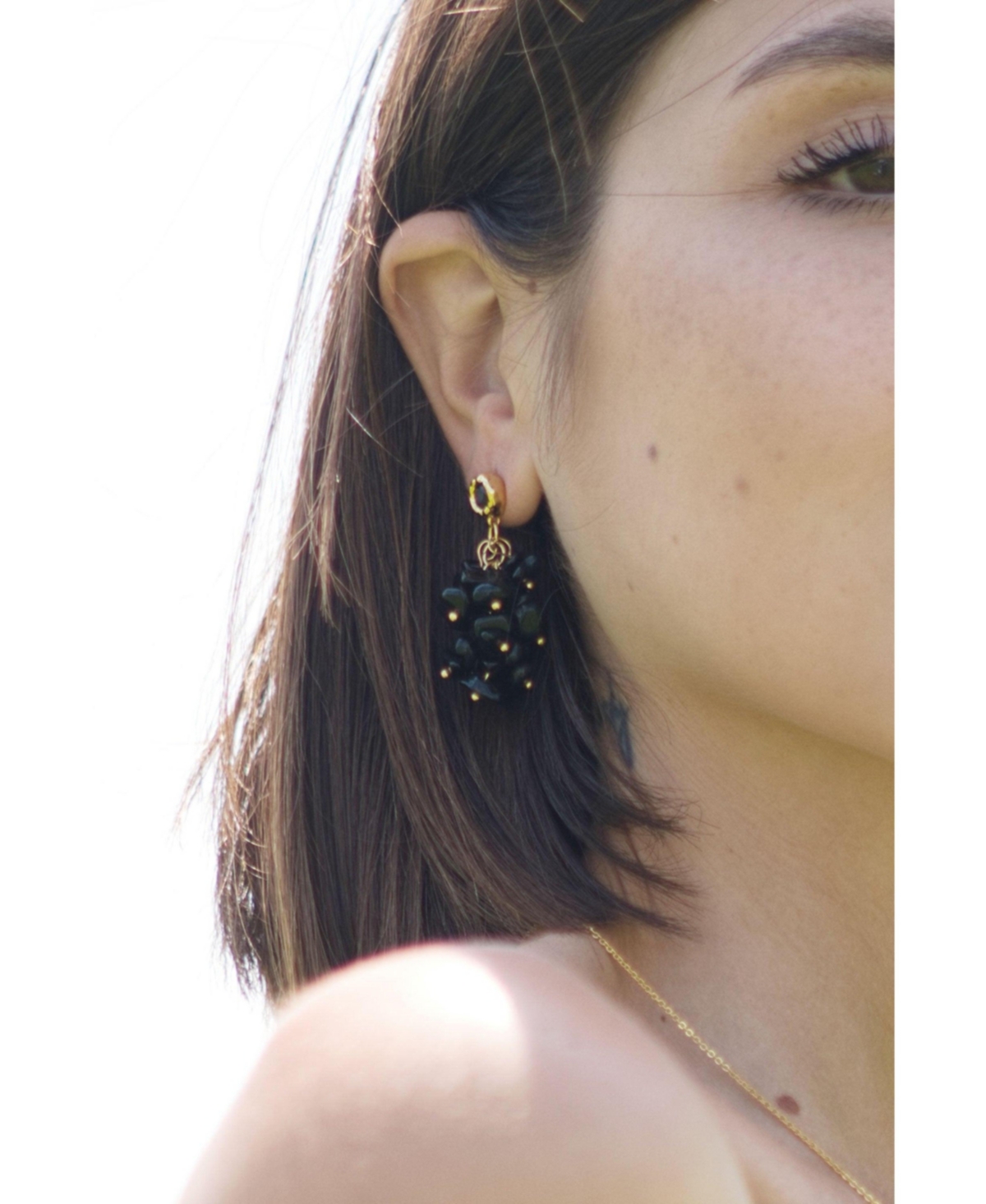 Classicharms Melanie Obsidian Cascade Cluster Earrings