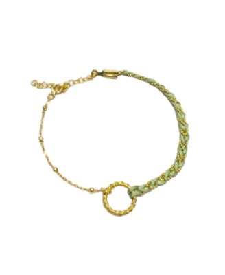 Handmade Rope Braided Sterling Beaded Chain Bracelet