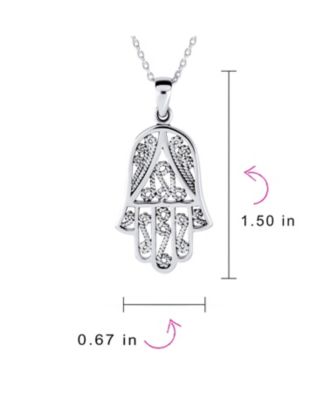 Set of 2 Yoga Delicate Filigree Swirl Amulet Talisman Fatima Hand Of God Hamsa Pendant Necklace Sterling Silver
