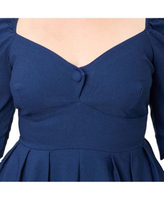 Plus Size Woven Sweetheart Neckline Lamar Swing Dress
