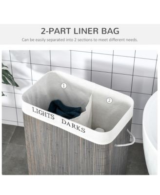 Bamboo Laundry Basket, Collapsible Laundry Hamper,