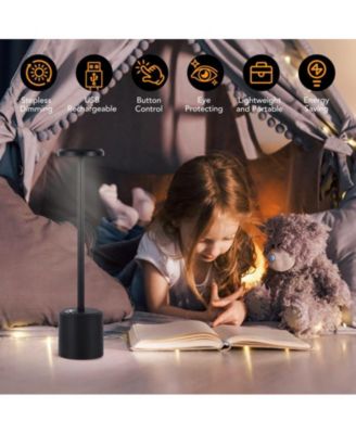 Cordless Portable LED Table Lamp 5000mAh Battery Operated with Stepless Dimming for Bedside, Restaurant, Bar, Camping, Outdoor – 1 Pack