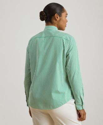 Plus Size Classic-Fit Striped Broadcloth Shirt
