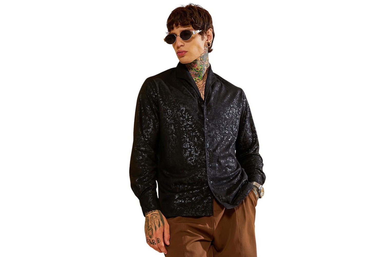 Men's Onyx Black Corroded-Tactile Shirt
