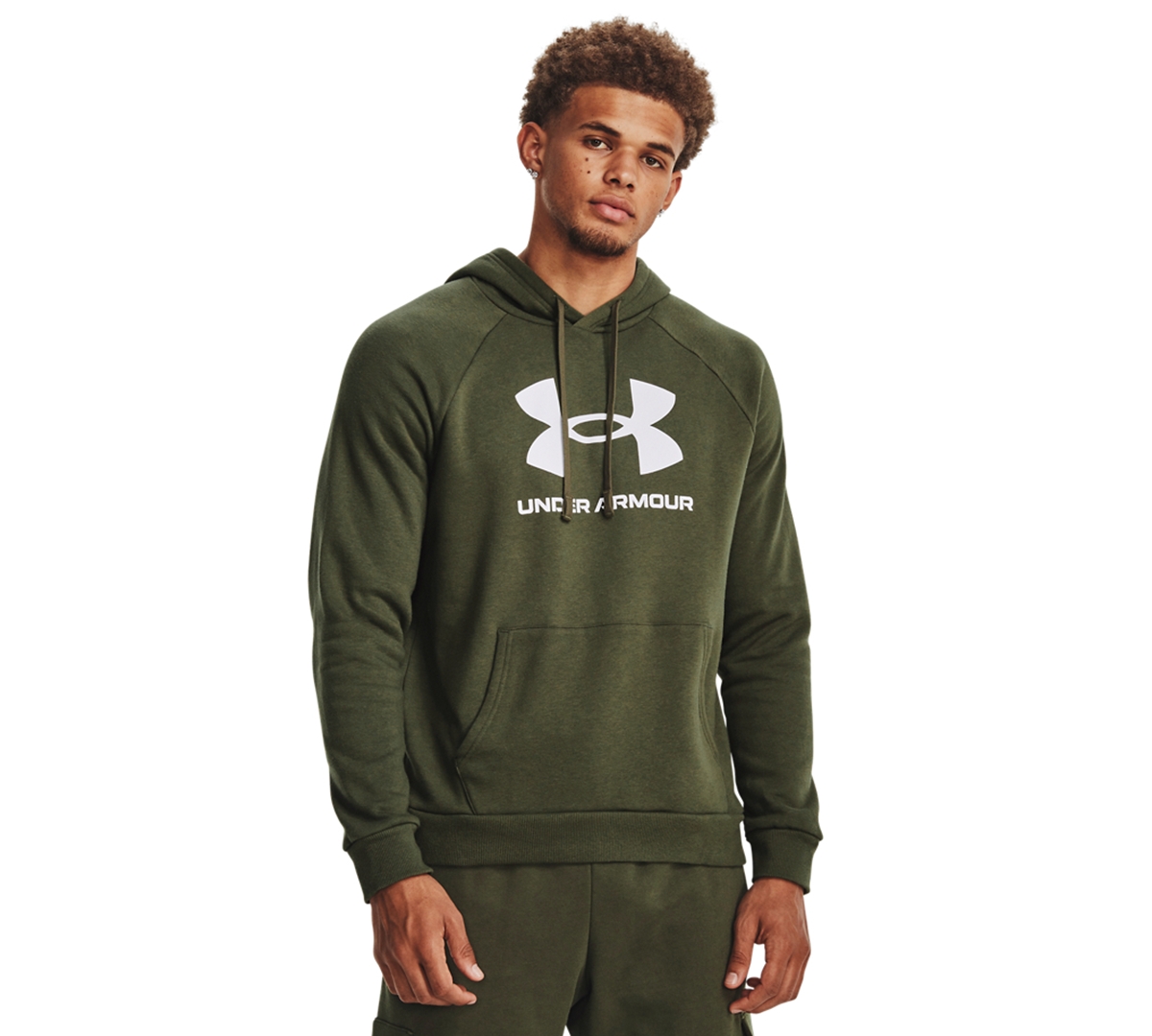 Under Armour Men's Rival Logo Hooded Sweatshirt In Green