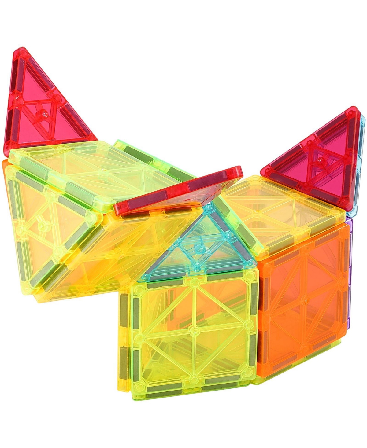 Mecale Magnetic Tiles, 121 Pcs Building Blocks with 2 Car Bases & 26 Cards, Stem Educational Construction Toy for Kids Ages 5+