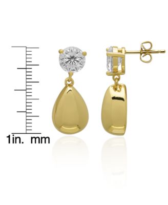 Lab-Grown White Sapphire Pear Drop Earrings (3-1/5 ct. t.w.) in 14k Gold Over Sterling Silver