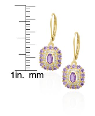 2-Pc. Amethyst & White Topaz Pendant Necklace & Earrings Set (3.13 ct. t.w.) in Yellow Gold Plated Sterling Silver