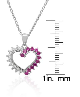 2-Pc. Lab-Grown Pink & White Sapphire Pendant (1.46 ct. t.w.) Necklace & Earrings in Sterling Silver