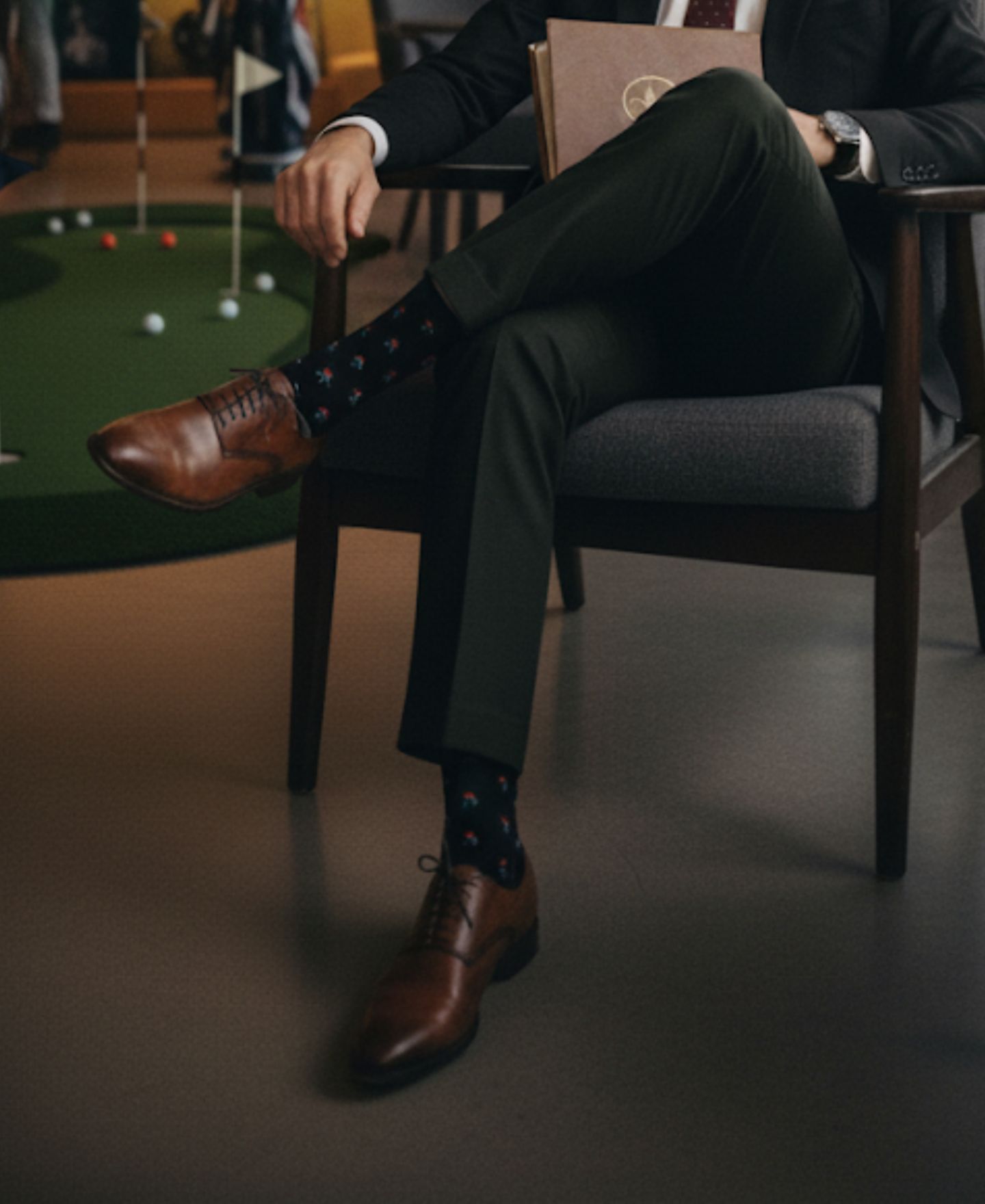 Носки Golf для мужчин — Love Sock Company, цвет: Чёрный — фото 3