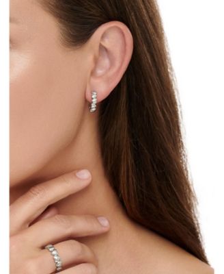 Sweet Heart Hoop Earrings in Rhodium Plated Sterling Silver