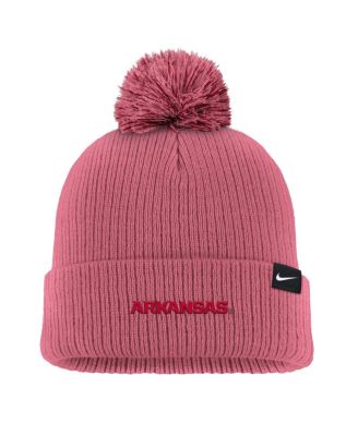 Men's Pink Arkansas Razorbacks Tonal Peak Cuffed Knit Hat with Pom