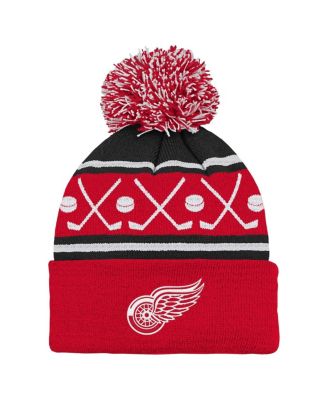 Infant Red Detroit Red Wings Face-Off Cuffed Knit Hat with Pom