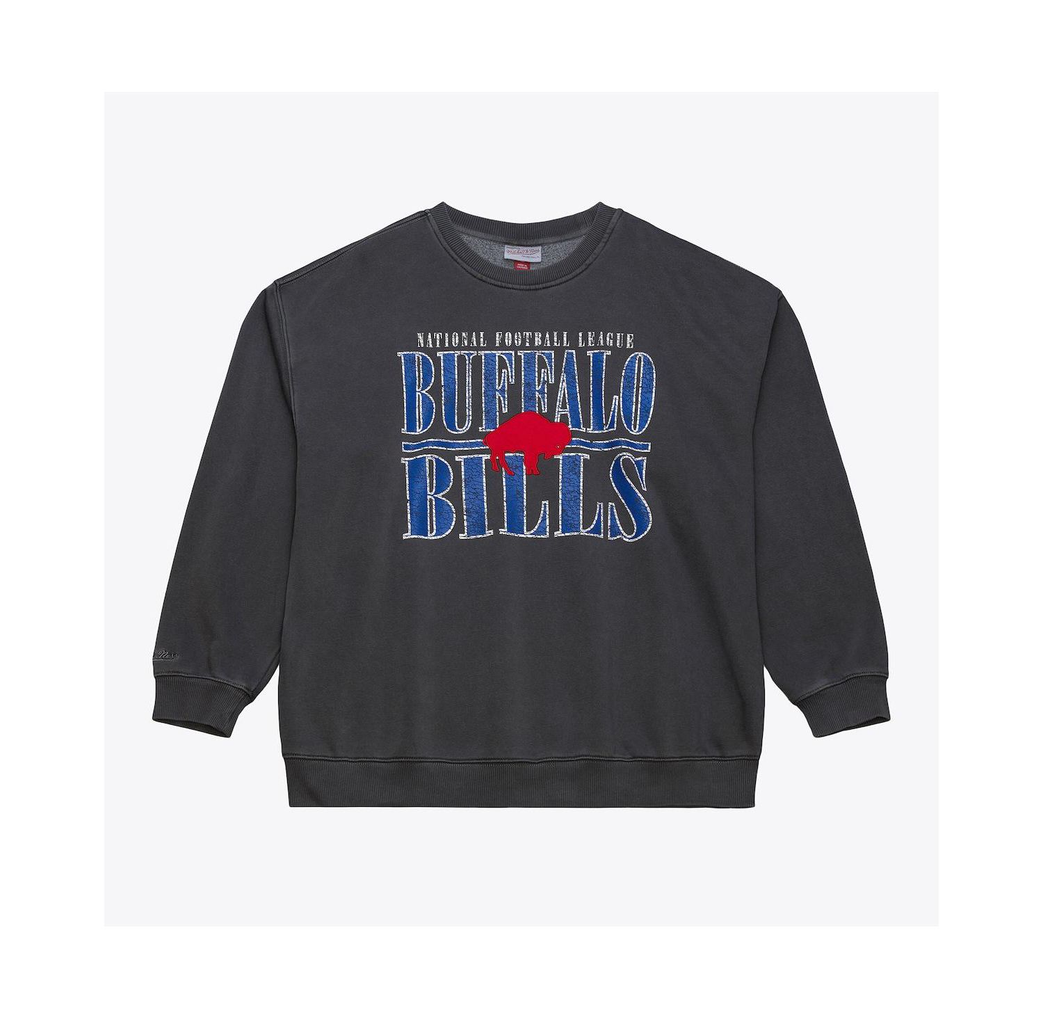 Men's Black Buffalo Bills Downtown Crew Logo Sweatshirt