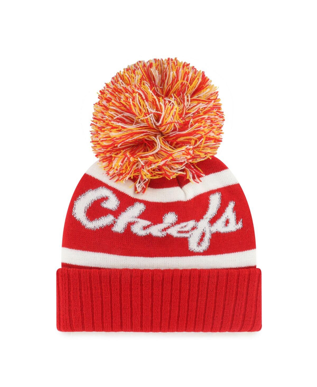 Women's Red Kansas City Chiefs Spirited Cuffed Knit Hat with Pom