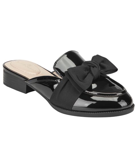 Женские сабо Bandolino Leilani Bow Slip-On Tailored Mules, цвет: Чёрный лаковый