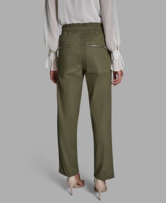 Women's Patch Pockets Mid-Rise Pants