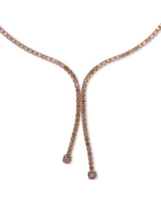 Chocolate Diamond (6.20 ct. t.w.) and Nude Diamond (2.10 ct. t.w.) Tennis Necklace in 14k Strawberry Gold