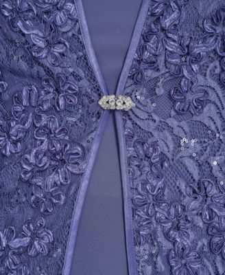 Plus Size Maxi Dress with 3/4-Sleeve Jacket, 2-Piece Set