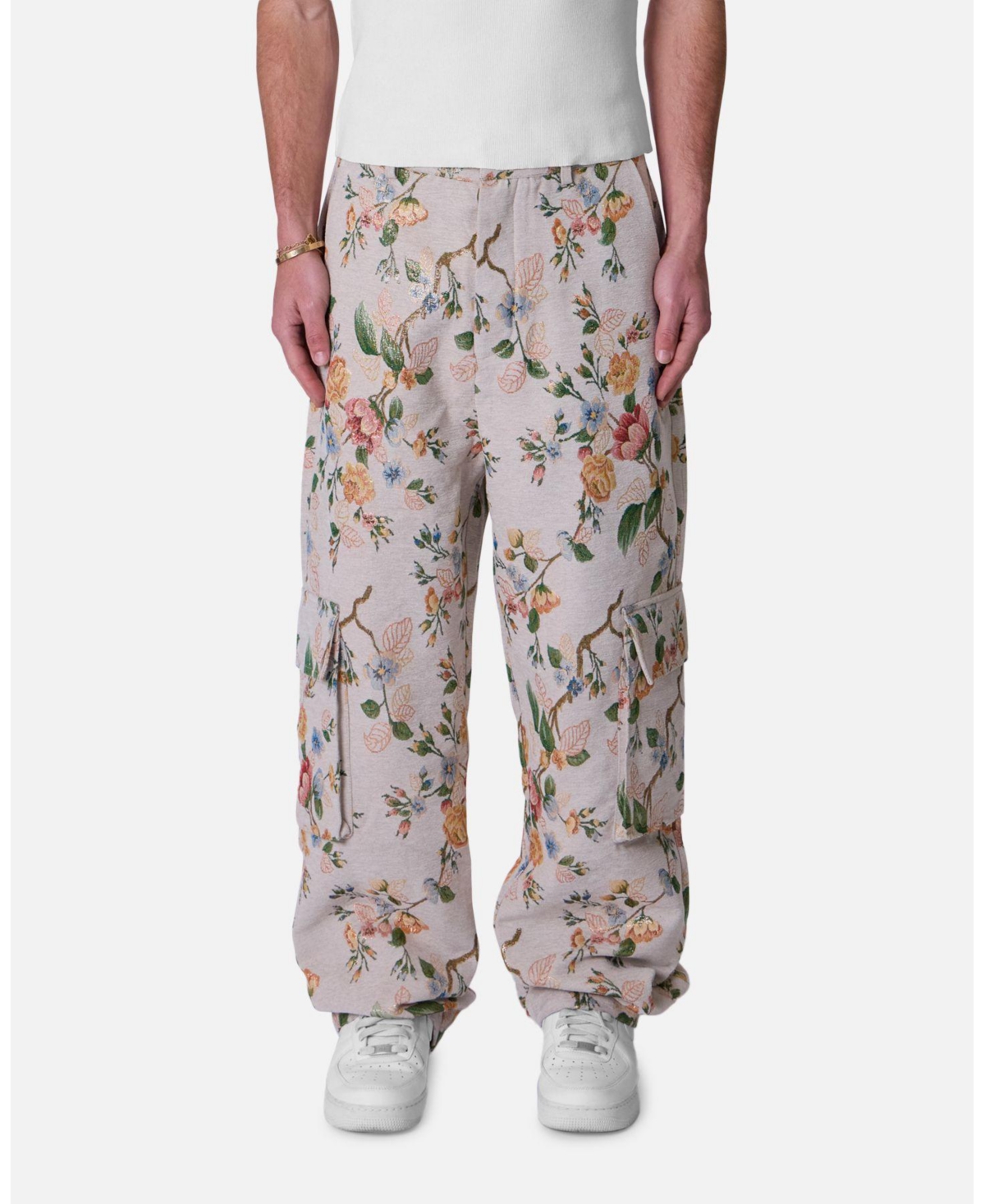 mnml Men's Men'sJacquard Rose Cargo Pants