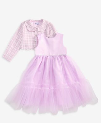 Girls' 2T-6X Boucle Jacket and  Dress, 2-Piece Set